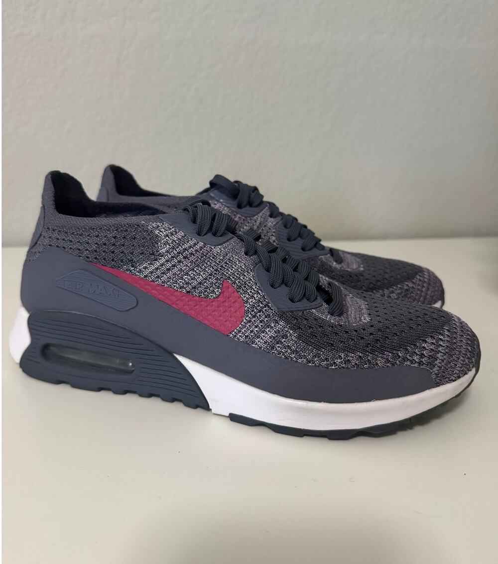Nike Air Max 90 Ultra 2.0 Flyknit Midnight Fog Racer Pink Womens Sz US 7